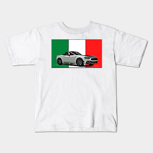 Abarth 124 Italian Print Kids T-Shirt by Auto-Prints